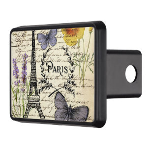 vintage rustic french butterfly paris eiffel tower trailer hitch cover