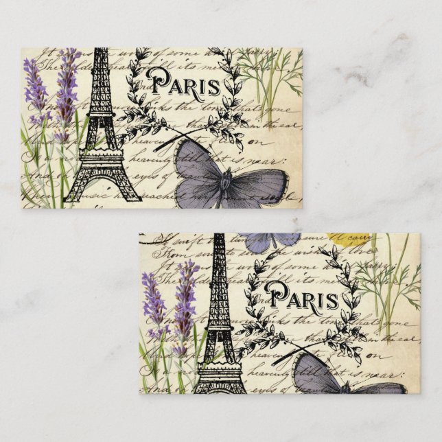 vintage rustic french eiffel tower Paris Party Card (Front/Back)