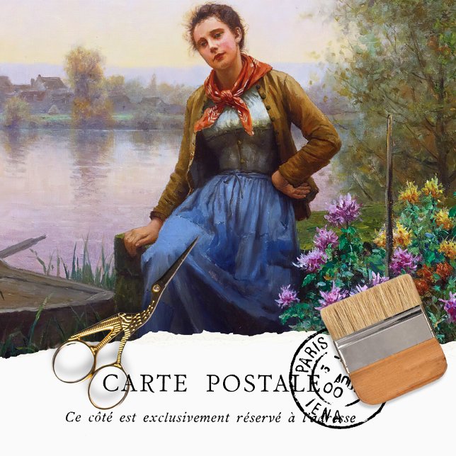 Vintage Rustic French Woman Decoupage Tissue Paper (Creator Uploaded)