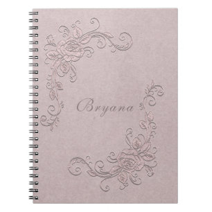 Vintage Rustic Glamour Elegant Rose Shabby Chic Notebook