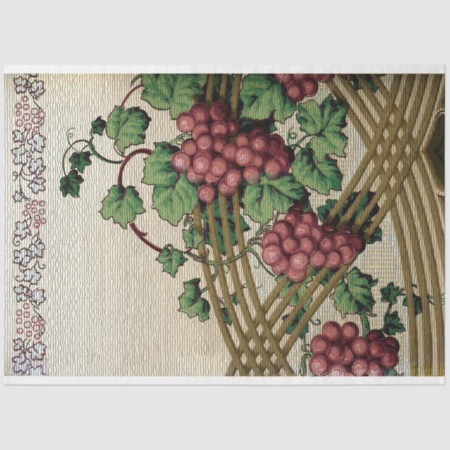 Vintage Rustic Grapes and Vines Tissue Paper (Front)
