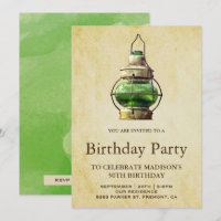 Vintage Rustic Green Lantern Birthday Party