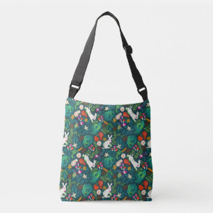 Vintage Rustic Greenery Bunny Floral Garden Crossbody Bag