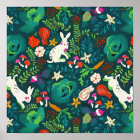 Vintage Rustic Greenery Bunny Floral Garden 