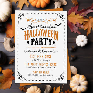 Vintage Rustic Halloween Costume Party Invitation