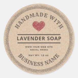 Vintage rustic handmade cardboard soap label