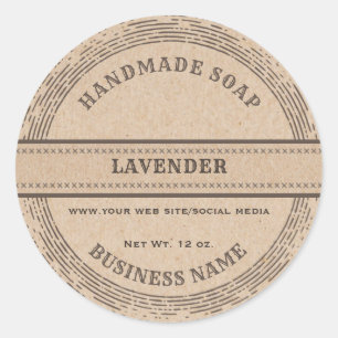 Vintage rustic handmade cardboard soap label