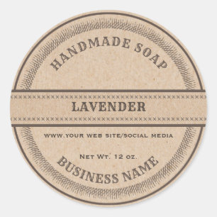Vintage rustic handmade cardboard soap label