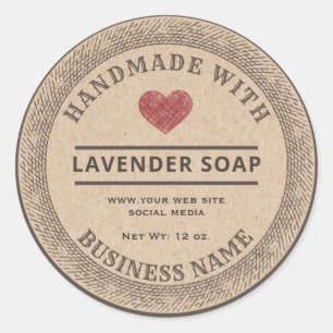 Vintage rustic handmade cardboard soap label