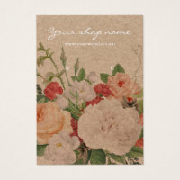 Vintage rustic kraft chic floral earring display