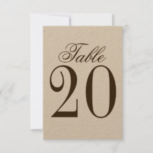 Vintage Rustic Mariage Numéro de table