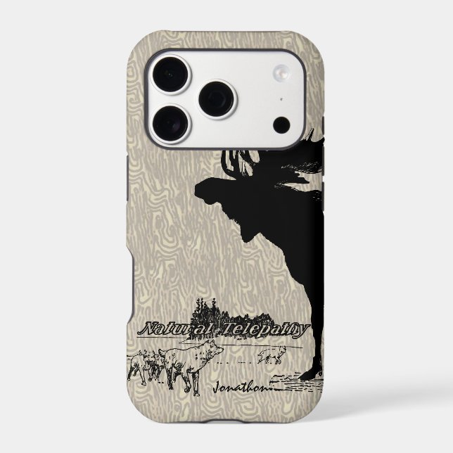 Vintage Rustic Moose and Wolf  (Back)