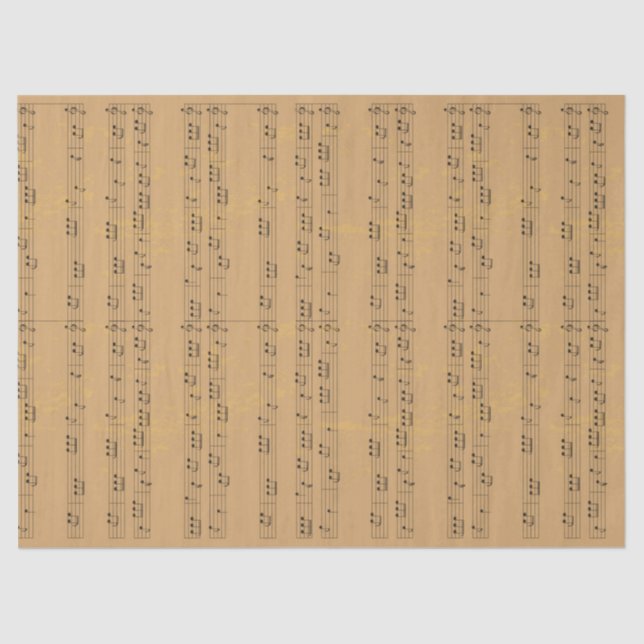 Vintage Rustic Music-Sheet Tissue Paper (Front)