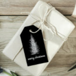 Vintage rustic neutral spruce merry christmas gift tags<br><div class="desc">A black and white,  rustic and minimalistic christmas gift tag with a vintage illustration of a norway spruce christmas tree.</div>