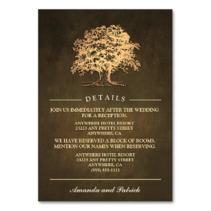 Vintage Rustic Oak Tree Reception + Hotel Cards