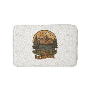 Vintage/rustic outdoorsy explore nature bath mat
