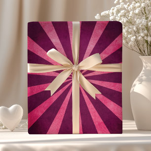 Vintage Rustic Pink Starburst Pattern Wrapping Paper