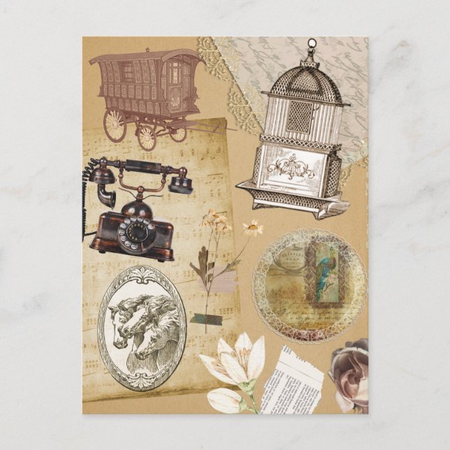 Vintage Rustic Postcard Journal Stickers  (Front)