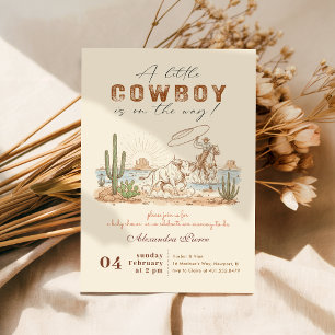 Vintage Rustic Rodeo Cowboy Baby Shower Invitation