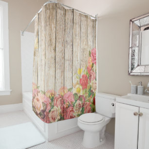 Vintage Rustic Romantic Roses Wood