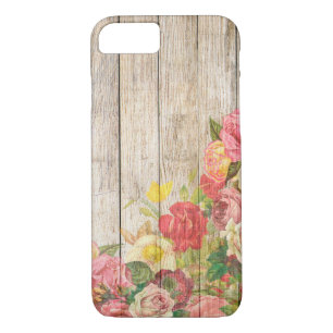 Vintage Rustic Romantic Roses Wood iPhone 8/7 Case