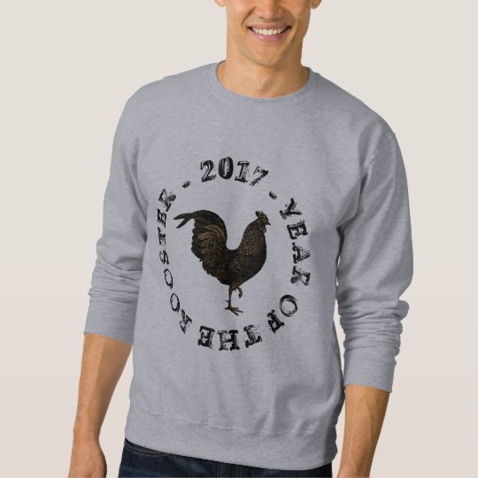 Vintage Rustic Rooster Chinese New Year Men Sweat Sweatshirt