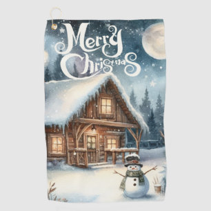 Vintage/Rustic/Snowman/Christmas Golf Towel