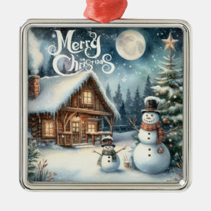 Vintage/Rustic/Snowman/Christmas Metal Ornament