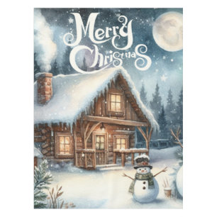 Vintage/Rustic/Snowman/Christmas Tablecloth