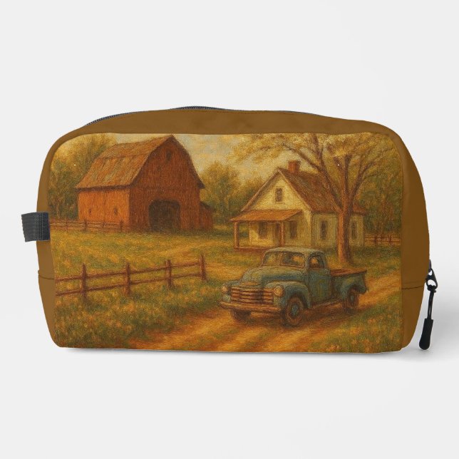 Vintage/rustic spring farm dopp kit (Front)