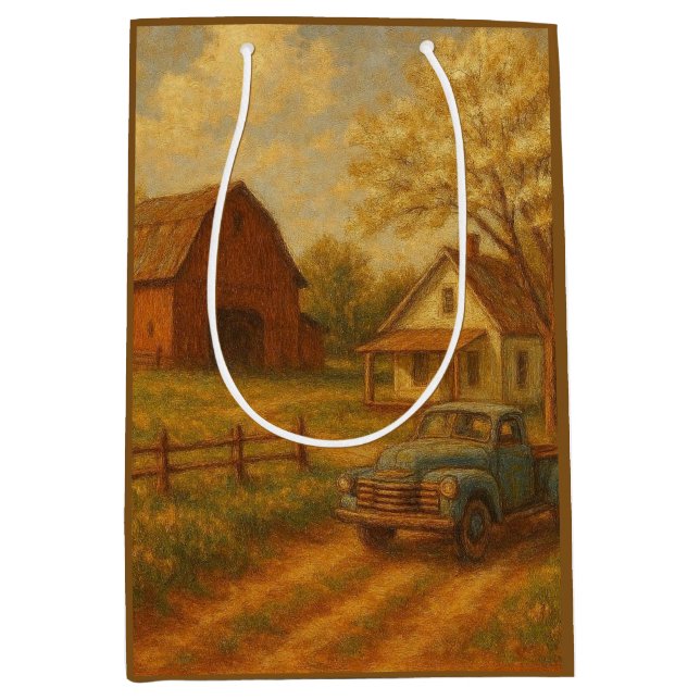 Vintage/rustic spring farm  medium gift bag (Front)