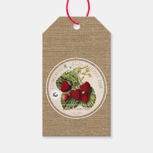Vintage Rustic Strawberry Jam Corporate gift tag