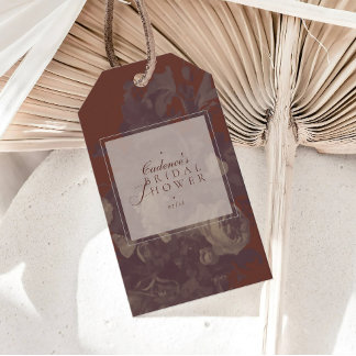 Vintage Rustic Terracotta Floral Bridal Shower Gift Tags