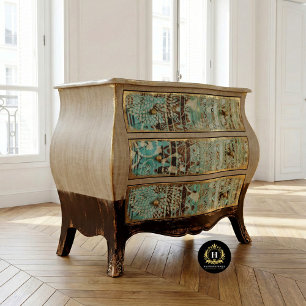 Vintage Rustic Texture Fabric Decoupage Mint Green Tissue Paper