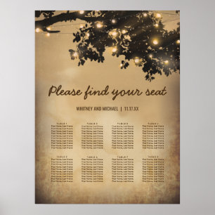 Vintage Rustic Tree 8 Table Wedding Seating Chart