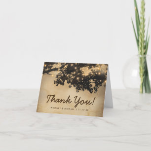 Vintage Rustic Tree Wedding Thank You