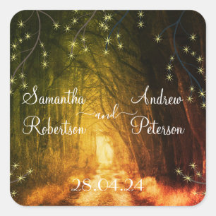 Vintage Rustic Trees Square Sticker