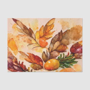 Vintage Rustic Watercolor Thanksgiving  Tissue Paper