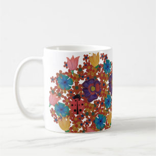 Vintage rustic watercolor wildflowers pattern coffee mug