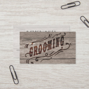 Vintage rustic western grooming  business card
