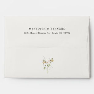 Vintage Rustic Wildflower Wedding Mailing Envelope