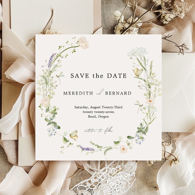 Vintage Rustic Wildflower Wedding Save The Date (Creator Uploaded)