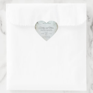Vintage Rustic Windmill Floral Wedding Invitation Heart Sticker