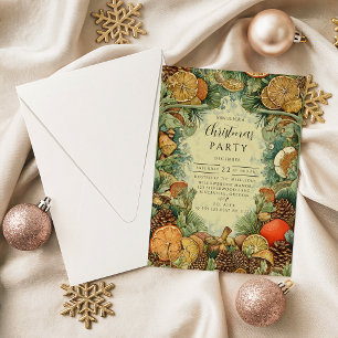 Vintage Rustic Woodland Christmas Invitation