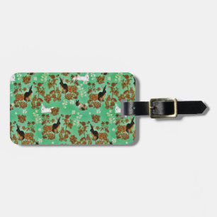 Vintage Rustic Woodland Flowers Bunny Rabbit Luggage Tag