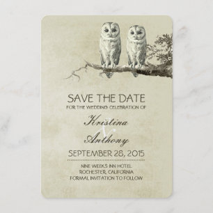 Vintage rustique enregistrer les cartes de date av