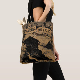 Vintage Rustique Faux Burlap Modèle de sac à café 