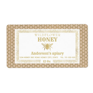 Vintage rustique Kraft pot de miel d'abeilles en o