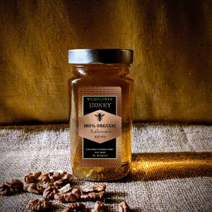 Vintage rustique rose or queen bee miel labe pot d