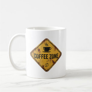 Vintage Rusty Coffee Zone Metal Sign Funny Coffee Mug